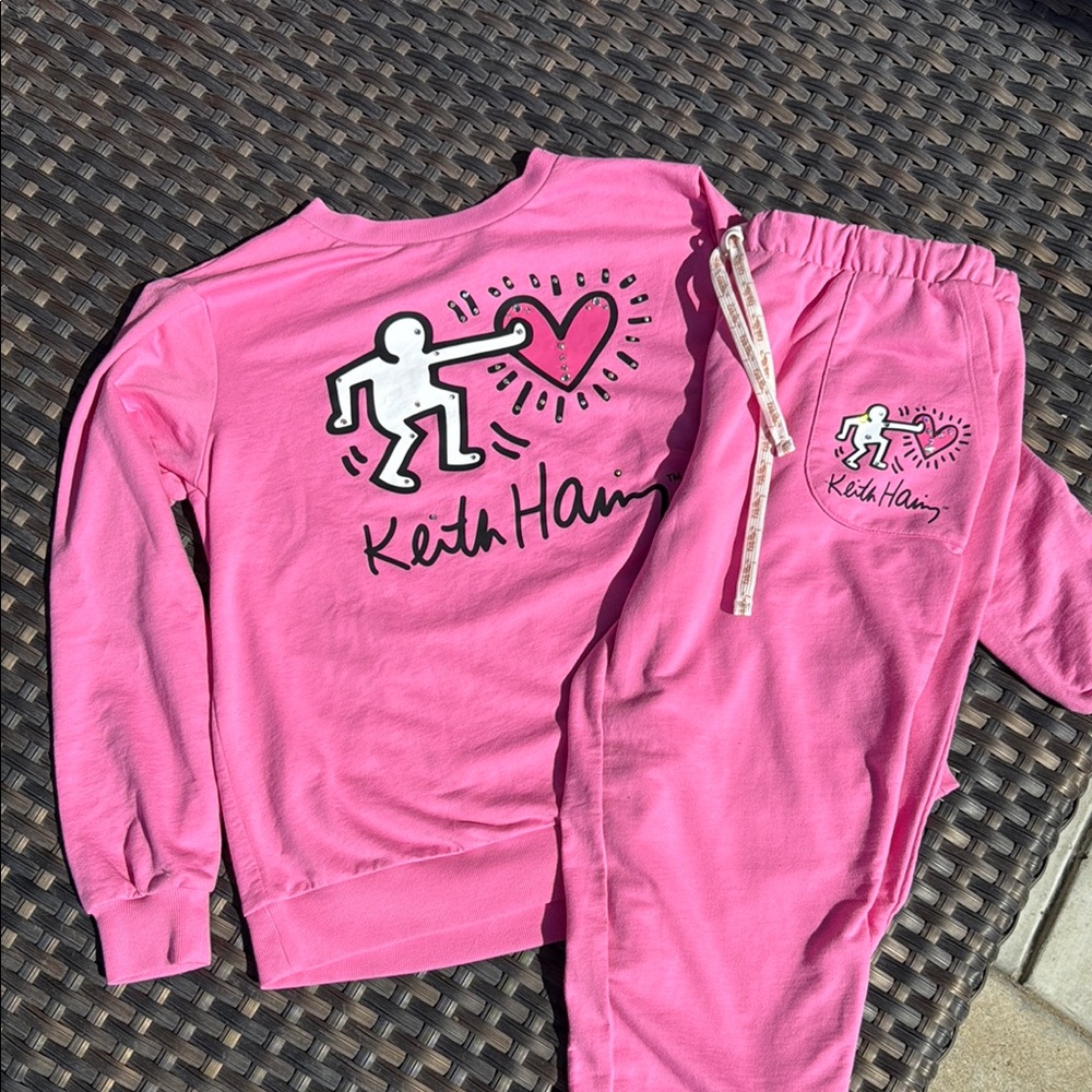 Playful bling Pink Pajama Set with Heart Motif - Picture 6 of 6